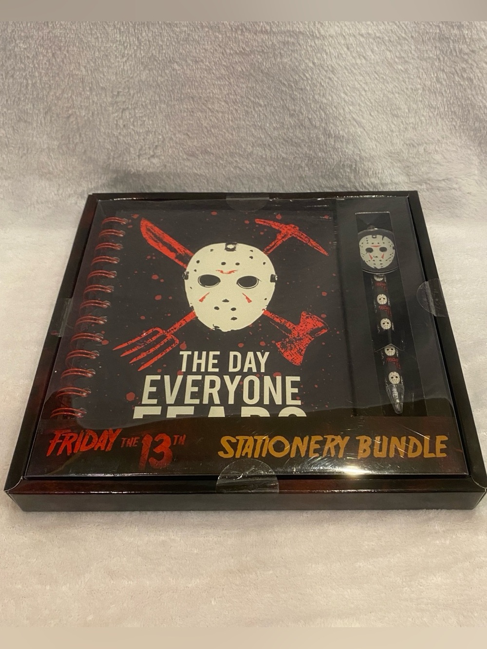 Friday the 13th Stationery Bundle - Spiral Notebook, Sticker Sht, Topper Pen NWT